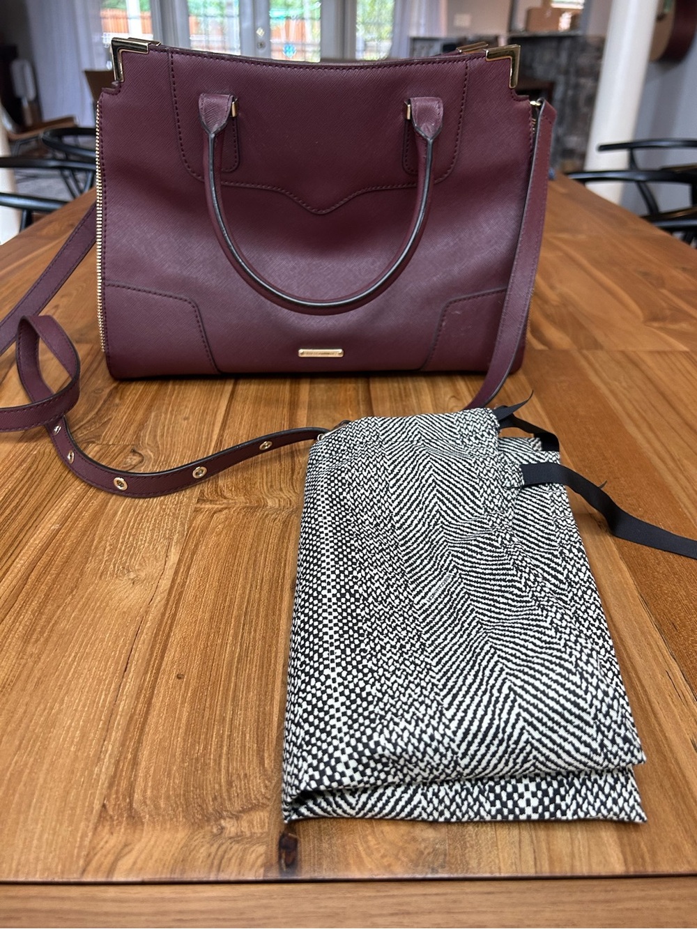 Rebecca Minkoff Large M.A.B. Saffiano Leather Tote – Burgundy